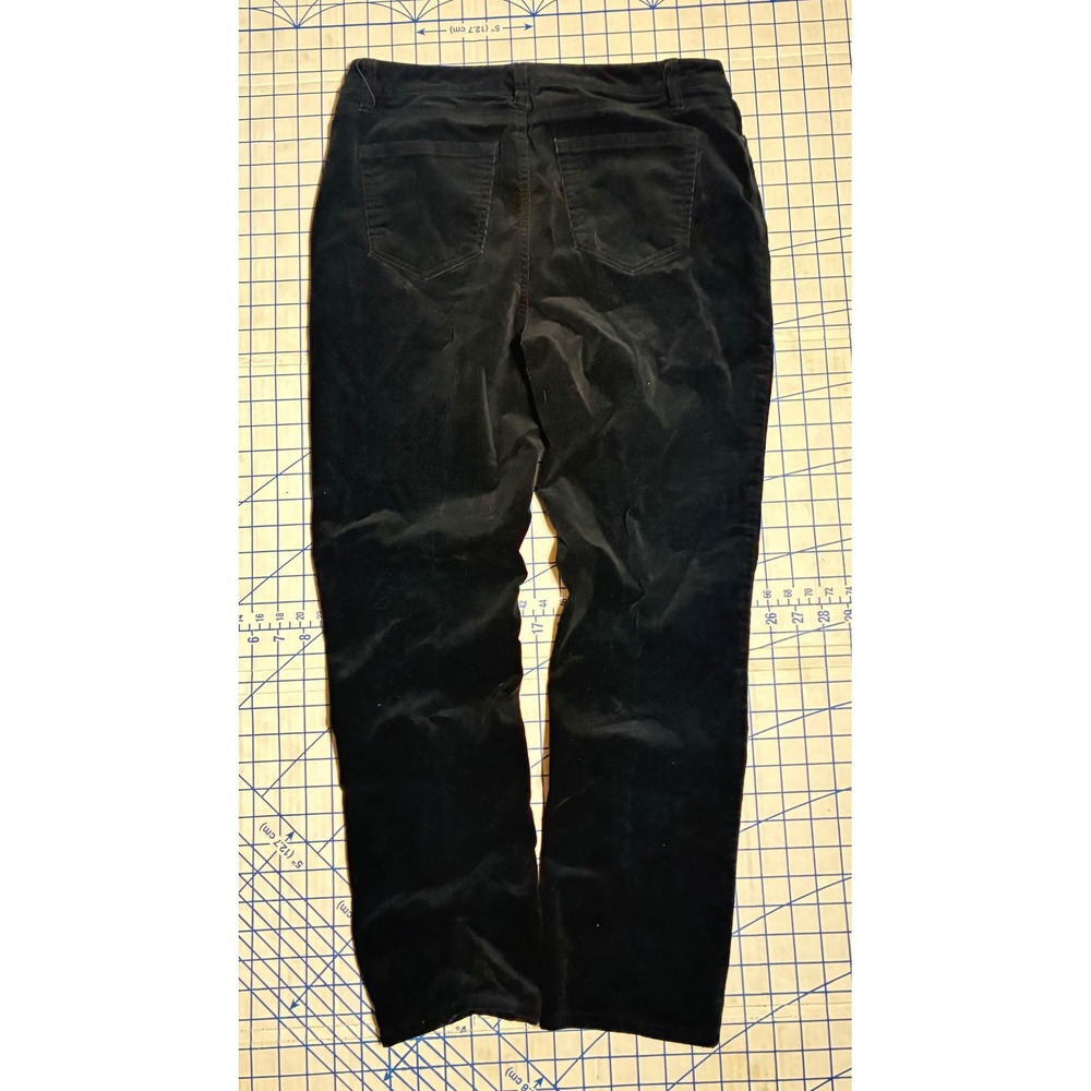 Black Velvet Velour Straight Leg Five Pocket Pants